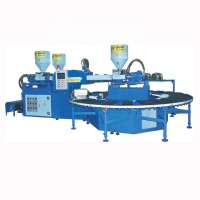 Full automatic PVC one injection head three color air blowing machine