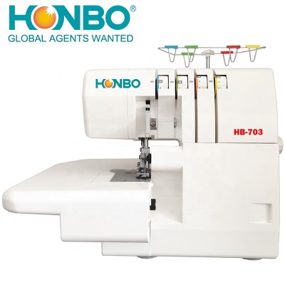 HB-703 Hot selling Top Quality 4 thread overlock sewing machine household